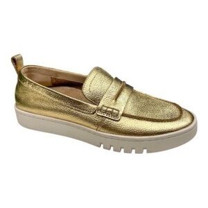 NEW VIONIC CHANTEL PENNY LOAFER SLIP ON SNEAKERS IN GOLD 6.5